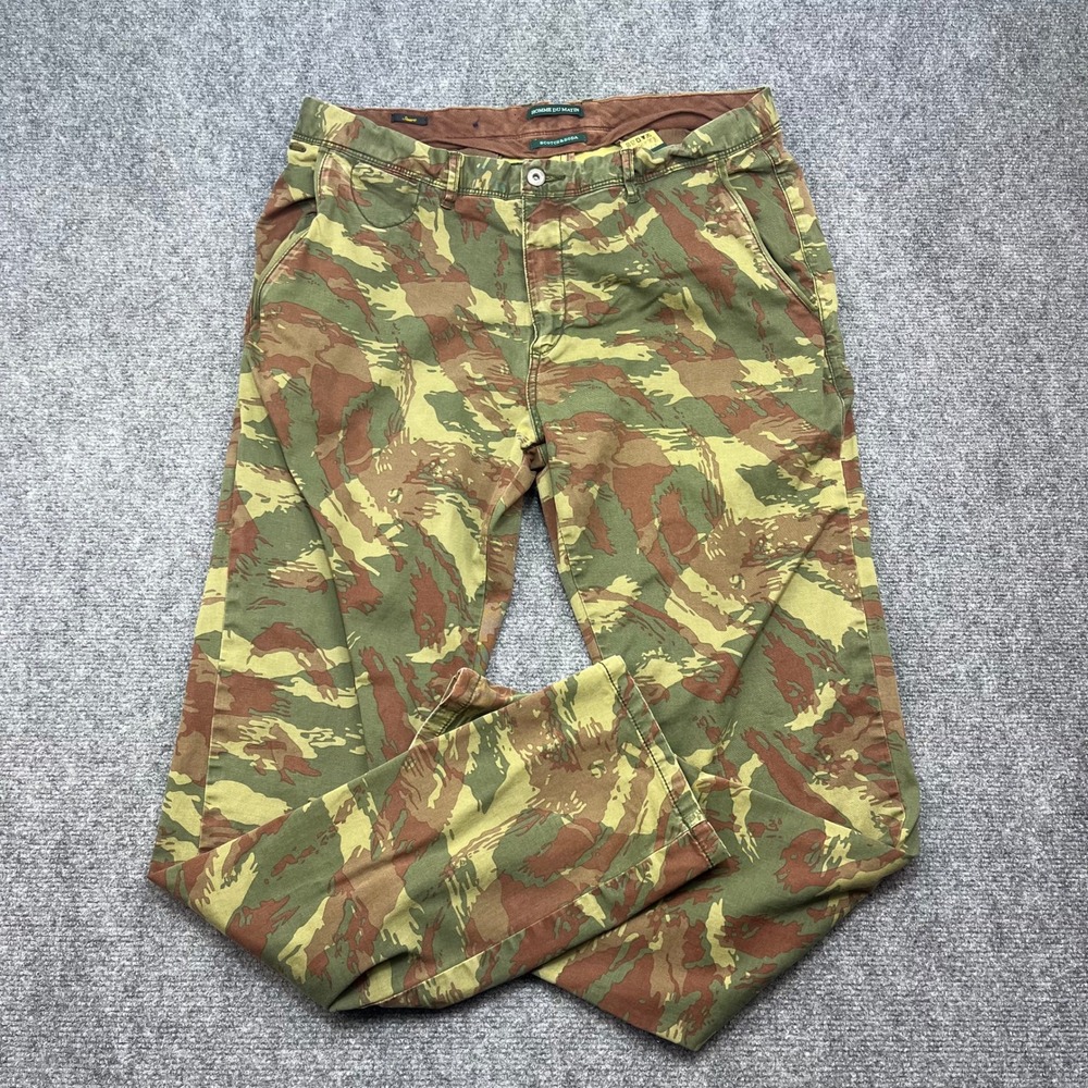 Scotch & Soda Stuart Camo Chinos Mens 34x32 Tiger Stripe Pants